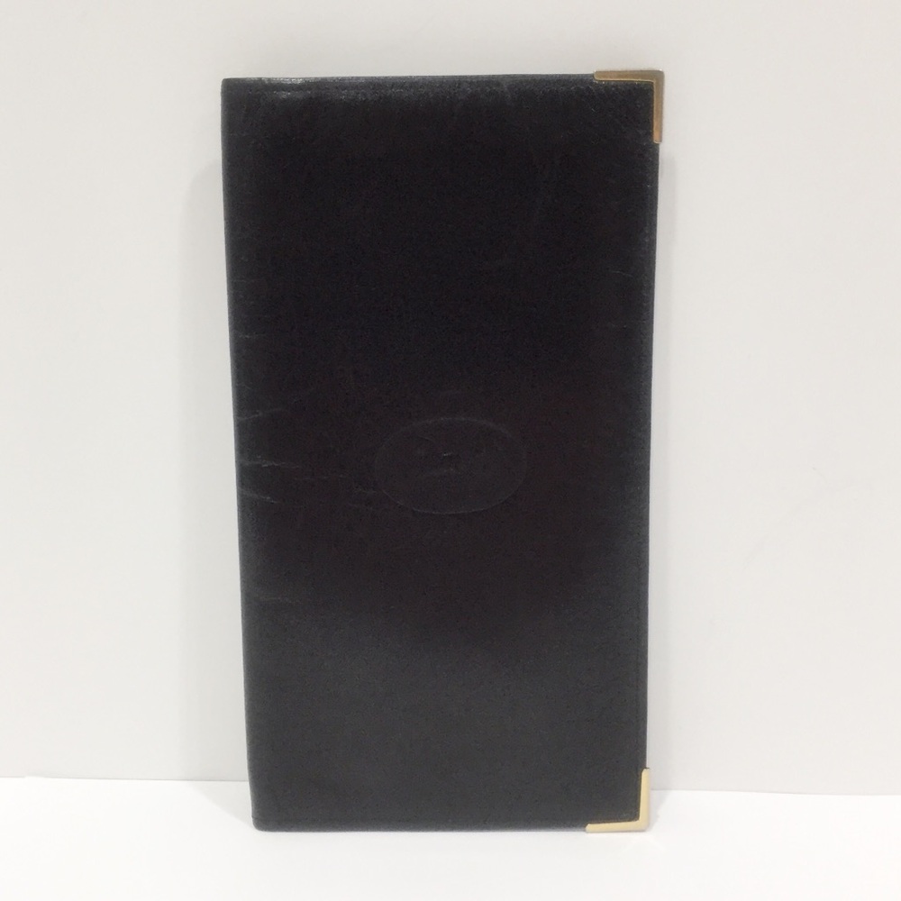 Celine carriage logo black leather large vintage bifold wallet - Picture 2 of 11